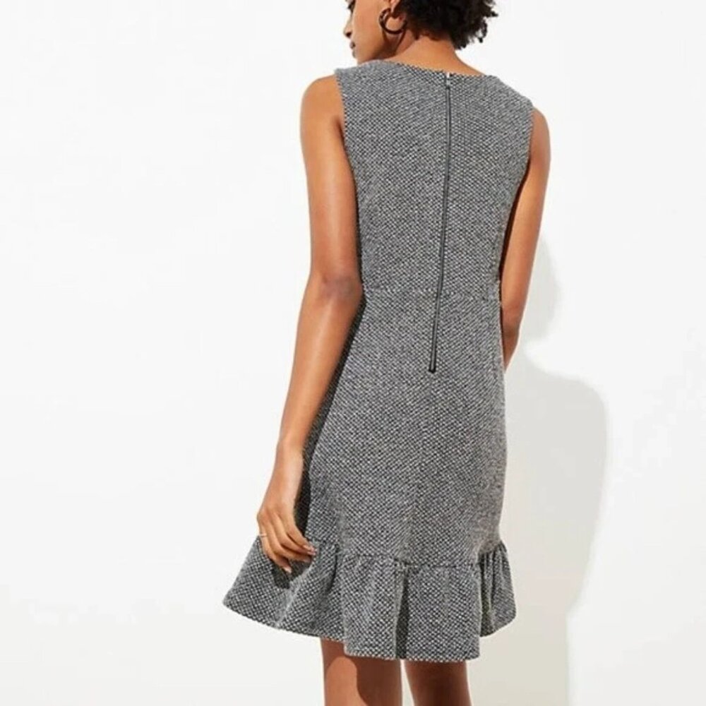 NWT Loft Gray Tweed Sleeveless Dress Size 12 - Picture 2 of 8